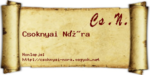 Csoknyai Nóra névjegykártya